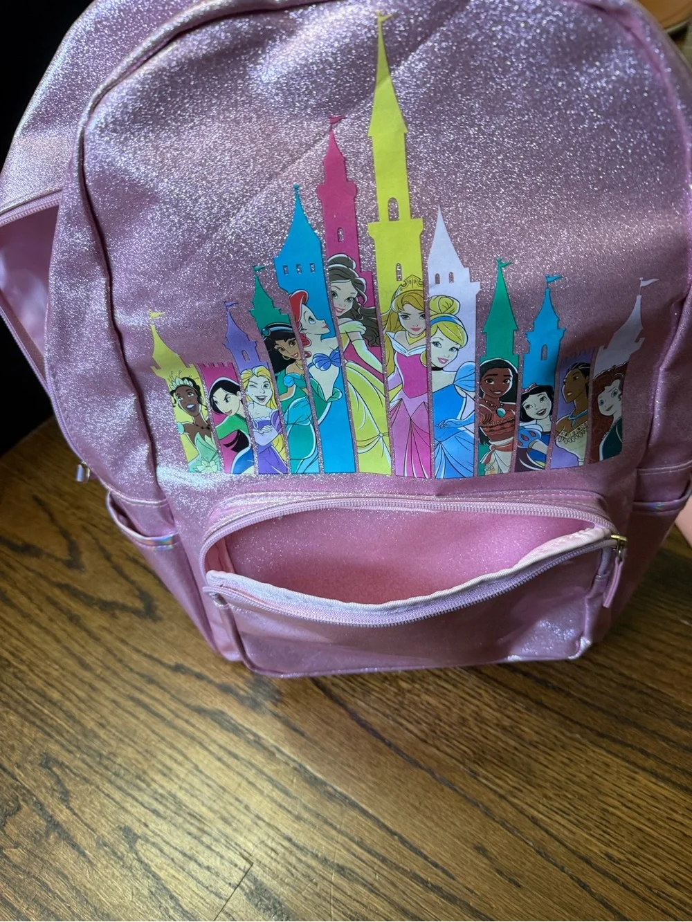 Pink Glitter Disney princess Backpack -